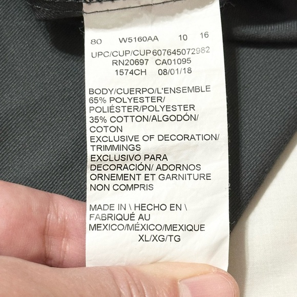 Dickies S/S Button-Down Collared Work Shirt, Gray with Fireball Red Dragon - XL - Picture 15 of 16